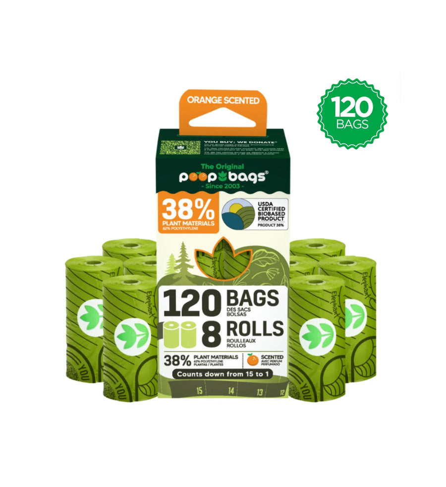 The Original Poop Bags - Orange Scented Countdown Rolls 8x15