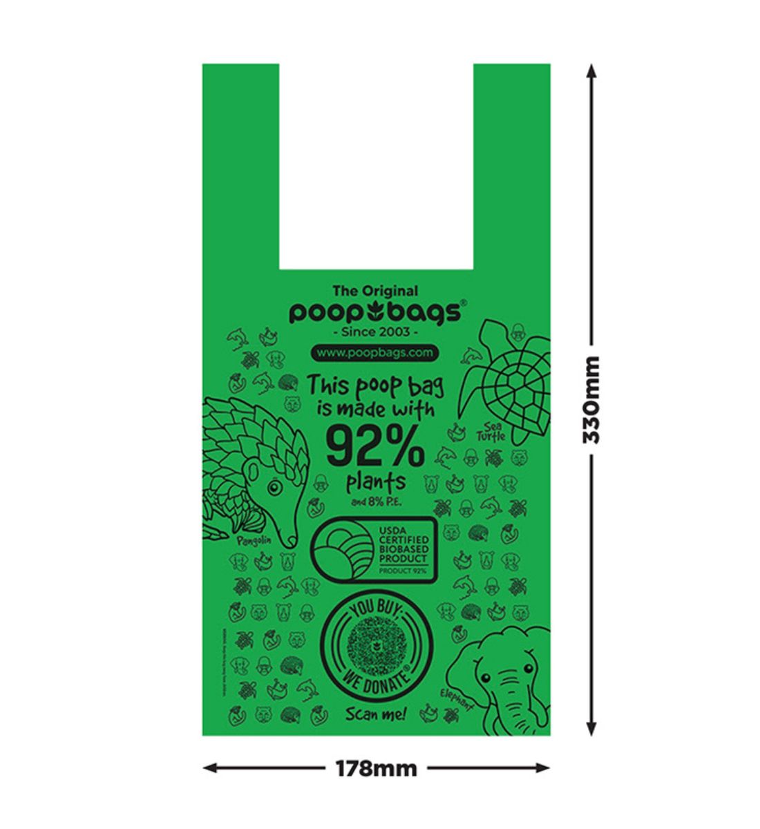 The Original Poop Bags - Plant-based Handle Tie 120