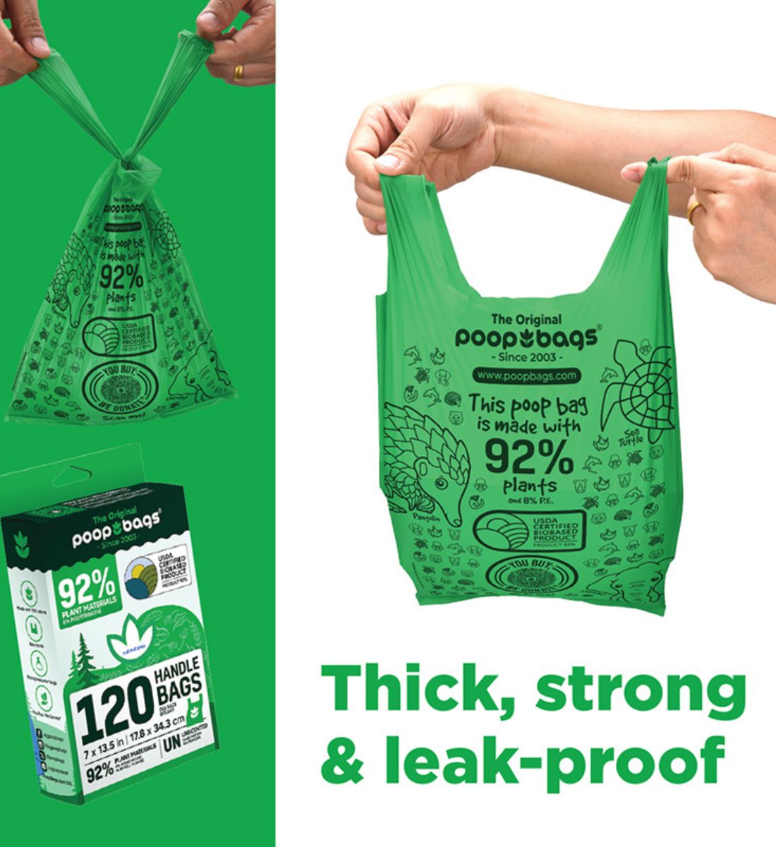 The Original Poop Bags - Plant-based Handle Tie 120