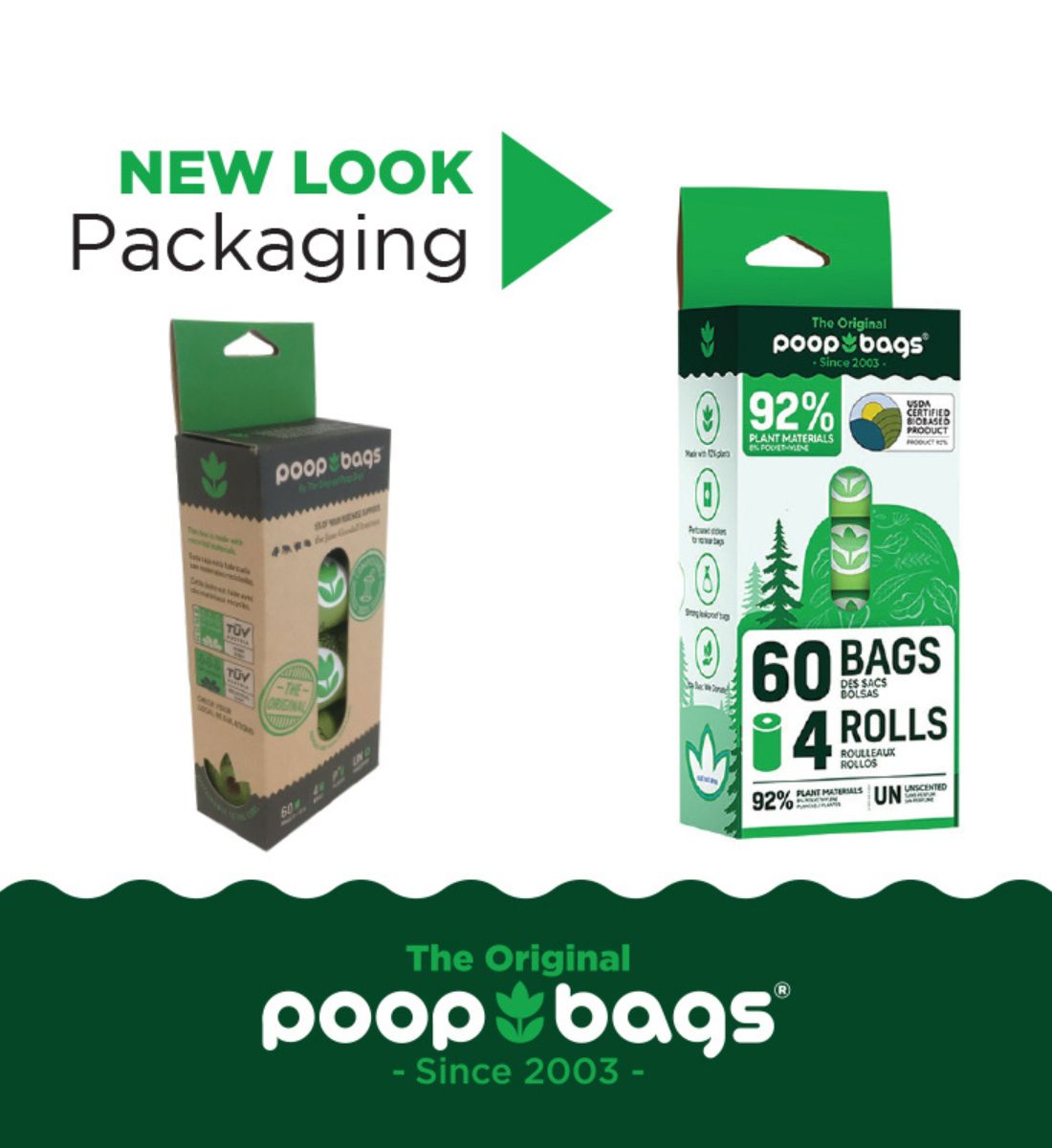 The Original Poop Bags - Plant-based Leash Rolls 15x4