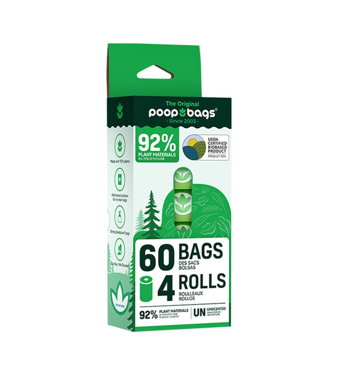 The Original Poop Bags - Plant-based Leash Rolls 15x4