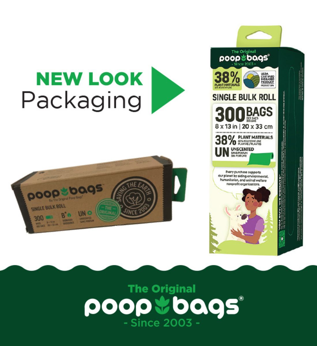 The Original Poop Bags - Bulk Roll Biobased 1x300