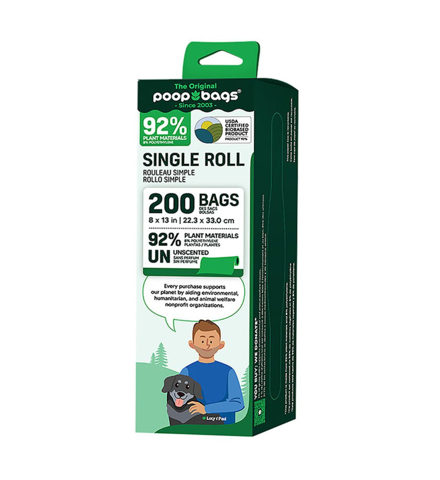 The Original Poop Bags - Plant-based Single Bulk Roll 1x200