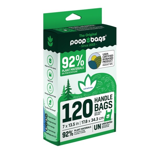 The Original Poop Bags - Plant-based Handle Tie 120